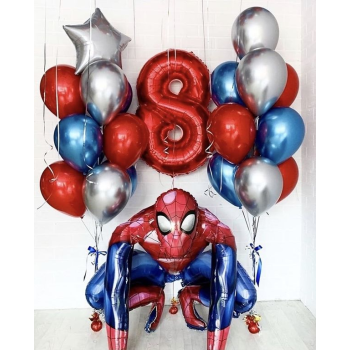 Μπαλόνια Spiderman Airwlaker με σύνθεση γενεθλίων